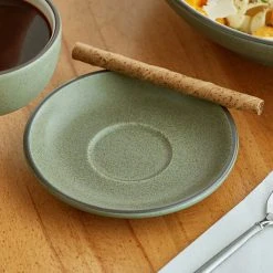 Sample - Acopa Embers 5 1/2" Moss Green Matte Stoneware Saucer