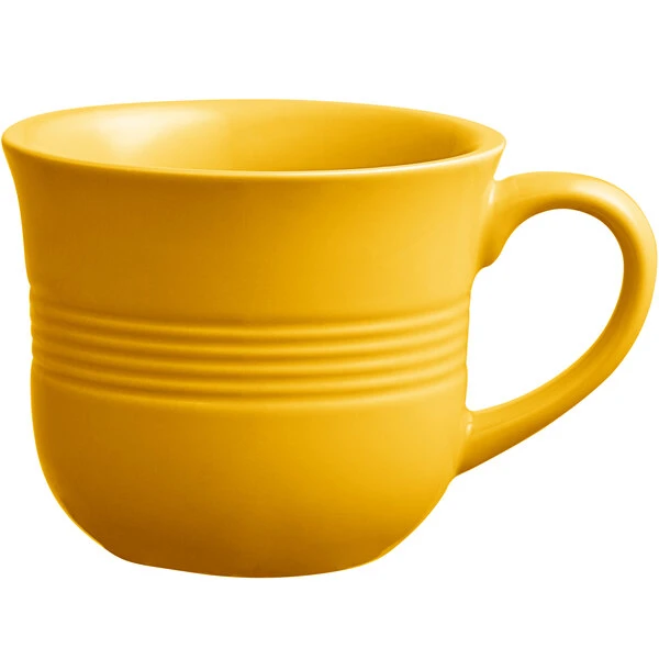 Sample - Acopa Capri 8 Oz. Mango Orange China Cup 1 Sample - Acopa Capri 8 Oz. Mango Orange China Cup
