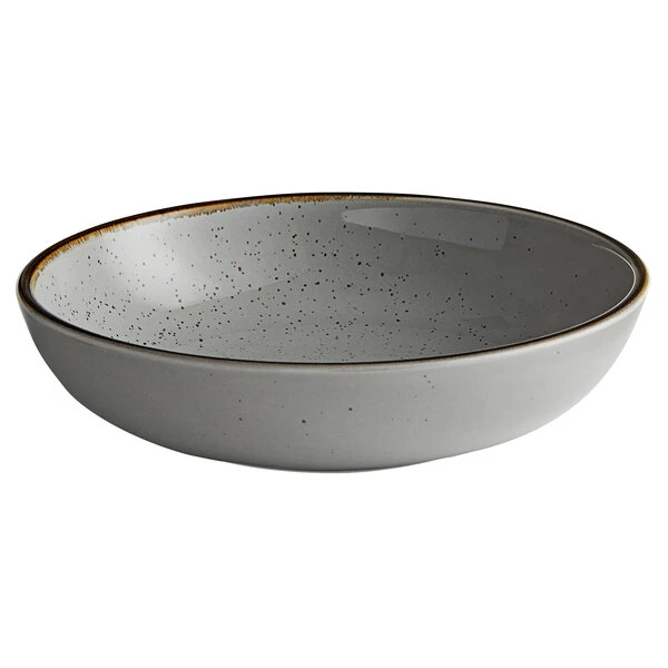 Sample - Acopa Keystone 8" Granite Gray Stoneware Coupe Low Bowl 2 Sample - Acopa Keystone 8" Granite Gray Stoneware Coupe Low Bowl - Image 2