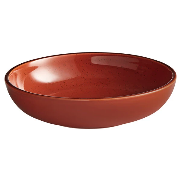 Sample - Acopa Keystone 8" Sedona Orange Stoneware Coupe Low Bowl 2 Sample - Acopa Keystone 8" Sedona Orange Stoneware Coupe Low Bowl - Image 2