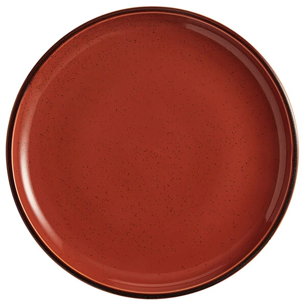 Sample - Acopa Keystone 12 1/2" Sedona Orange Stoneware Coupe Plate 2 Sample - Acopa Keystone 12 1/2" Sedona Orange Stoneware Coupe Plate - Image 2