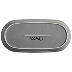 Sample - Acopa Keystone 12 1/2" X 6" Granite Gray Stoneware Oblong Coupe Platter -Acopa Sales 2096560
