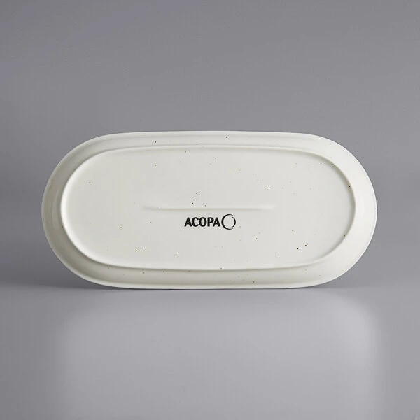 Sample - Acopa Keystone 12 1/2" X 6" Vanilla Bean Stoneware Oblong Coupe Platter 3 Sample - Acopa Keystone 12 1/2" X 6" Vanilla Bean Stoneware Oblong Coupe Platter - Image 3