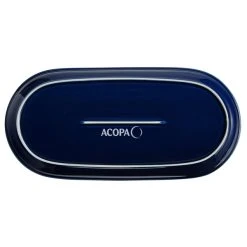 Sample - Acopa Keystone 14" X 6 3/4" Azora Blue Stoneware Oblong Coupe Platter 6 Sample - Acopa Keystone 14" X 6 3/4" Azora Blue Stoneware Oblong Coupe Platter -Acopa Sales 2096572