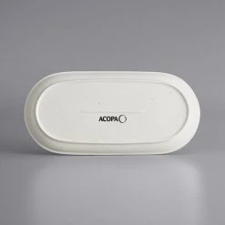 Sample - Acopa Keystone 14" X 6 3/4" Vanilla Bean Stoneware Oblong Coupe Platter 6 Sample - Acopa Keystone 14" X 6 3/4" Vanilla Bean Stoneware Oblong Coupe Platter -Acopa Sales 2096580