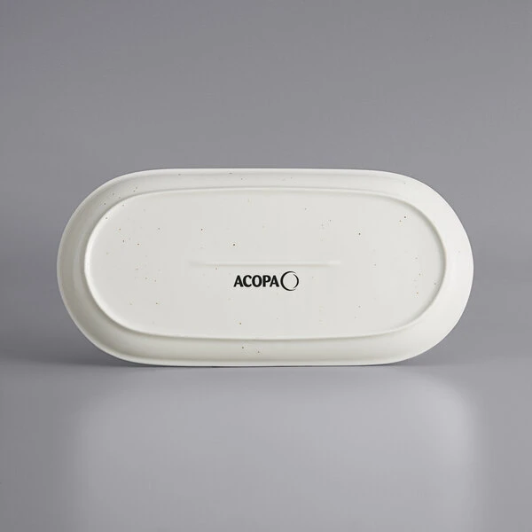 Sample - Acopa Keystone 14" X 6 3/4" Vanilla Bean Stoneware Oblong Coupe Platter 3 Sample - Acopa Keystone 14" X 6 3/4" Vanilla Bean Stoneware Oblong Coupe Platter - Image 3