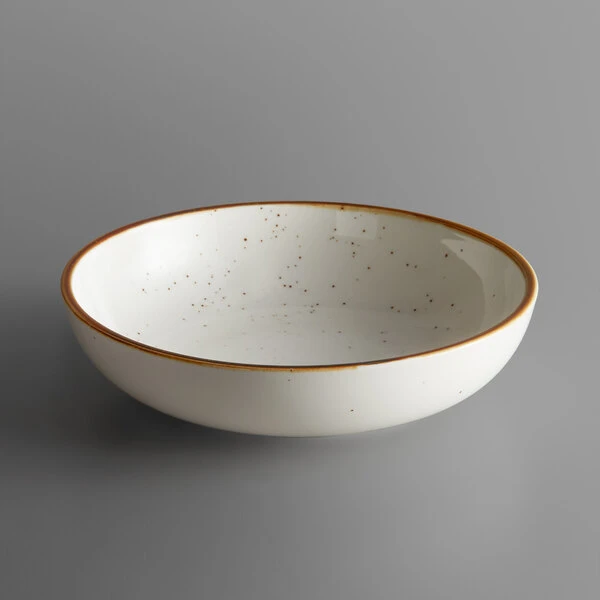 Sample - Acopa Keystone 8" Vanilla Bean Stoneware Coupe Low Bowl 2 Sample - Acopa Keystone 8" Vanilla Bean Stoneware Coupe Low Bowl - Image 2