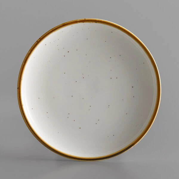 Sample - Acopa Keystone 7" Vanilla Bean Stoneware Coupe Plate 2 Sample - Acopa Keystone 7" Vanilla Bean Stoneware Coupe Plate - Image 2