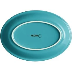 Sample - Acopa Capri 9 3/4" X 7" Caribbean Turquoise Oval Stoneware Coupe Platter 7 Sample - Acopa Capri 9 3/4" X 7" Caribbean Turquoise Oval Stoneware Coupe Platter -Acopa Sales 2102075