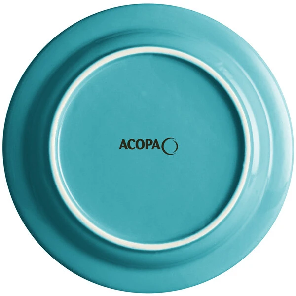 Sample - Acopa Capri 7" Caribbean Turquoise Stoneware Plate 2 Sample - Acopa Capri 7" Caribbean Turquoise Stoneware Plate - Image 2