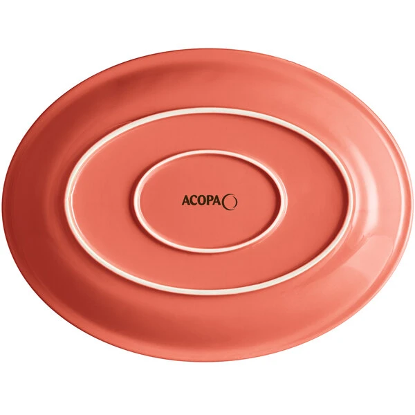 Sample - Acopa Capri 13 3/4" X 10 1/2" Coral Reef Oval Stoneware Coupe Platter 3 Sample - Acopa Capri 13 3/4" X 10 1/2" Coral Reef Oval Stoneware Coupe Platter - Image 3