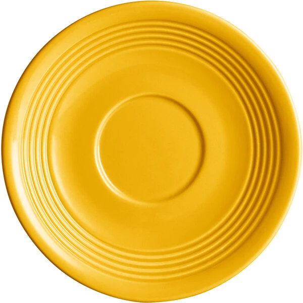 Acopa Capri 6" Mango Orange Stoneware Saucer - 12/Pack 2 Acopa Capri 6" Mango Orange Stoneware Saucer - 12/Pack - Image 2