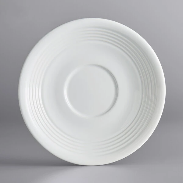 Sample - Acopa Capri 6" Coconut White China Saucer 1 Sample - Acopa Capri 6" Coconut White China Saucer