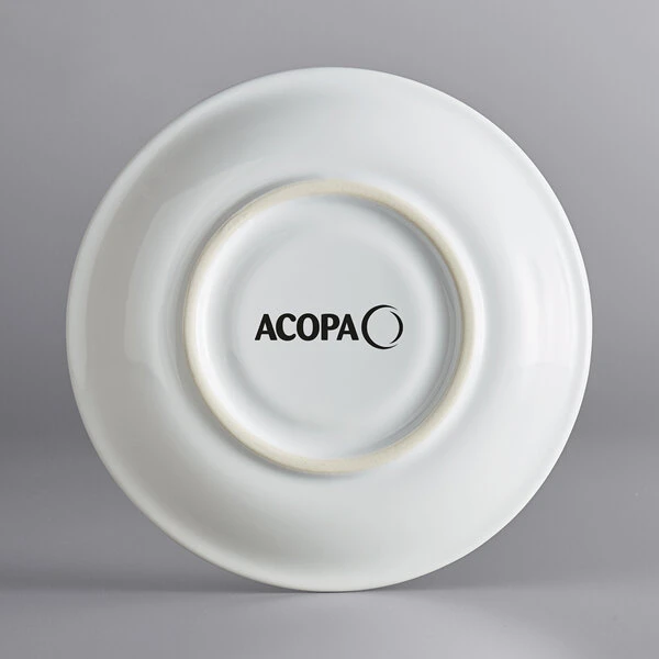 Sample - Acopa Capri 6" Coconut White China Saucer 2 Sample - Acopa Capri 6" Coconut White China Saucer - Image 2