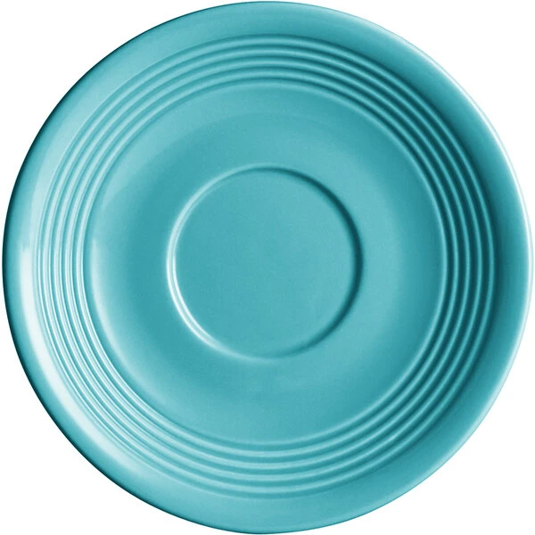 Sample - Acopa Capri 6" Caribbean Turquoise China Saucer 1 Sample - Acopa Capri 6" Caribbean Turquoise China Saucer