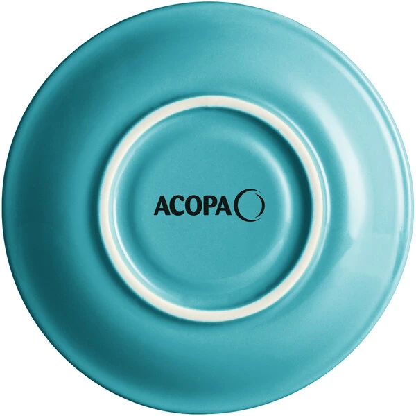 Sample - Acopa Capri 6" Caribbean Turquoise China Saucer 2 Sample - Acopa Capri 6" Caribbean Turquoise China Saucer - Image 2