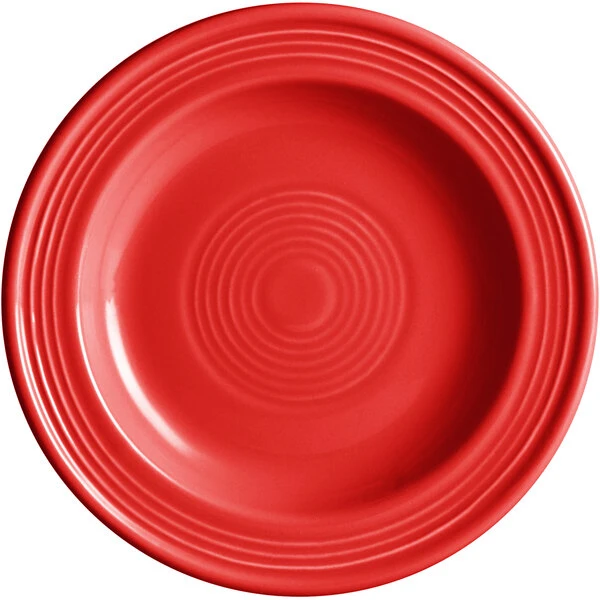 Acopa Capri 6 1/8" Passion Fruit Red Stoneware Plate - 12/Pack 2 Acopa Capri 6 1/8" Passion Fruit Red Stoneware Plate - 12/Pack - Image 2