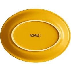 Acopa Capri 11 1/2" X 8 3/4" Mango Orange Oval Stoneware Coupe Platter - 12/Case -Acopa Sales 2103306
