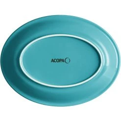 Sample - Acopa Capri 11 1/2" X 8 3/4" Caribbean Turquoise Oval Stoneware Coupe Platter 7 Sample - Acopa Capri 11 1/2" X 8 3/4" Caribbean Turquoise Oval Stoneware Coupe Platter -Acopa Sales 2103312