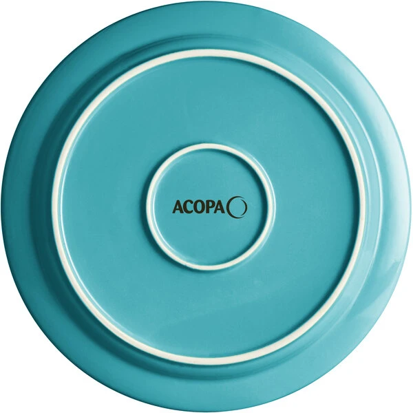 Sample - Acopa Capri 10" Caribbean Turquoise Stoneware Plate 3 Sample - Acopa Capri 10" Caribbean Turquoise Stoneware Plate - Image 3