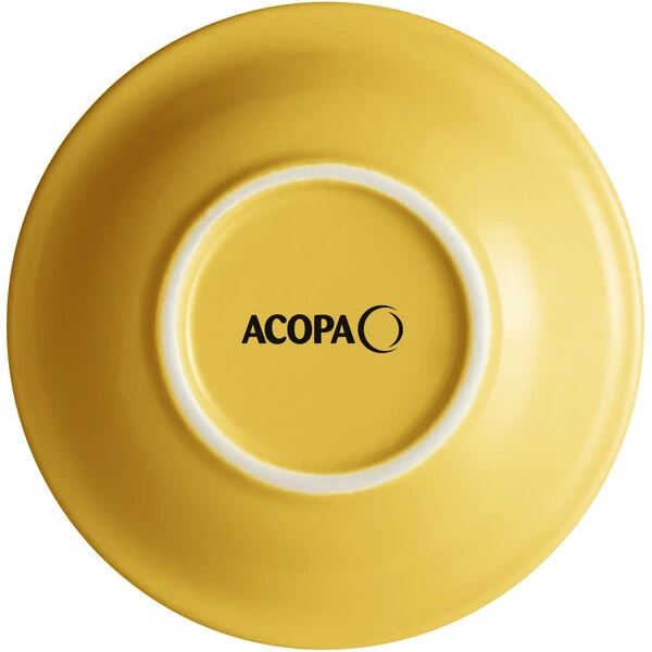 Acopa Capri 4.5 Oz. Citrus Yellow Stoneware Fruit Bowl / Monkey Dish - 12/Pack 3 Acopa Capri 4.5 Oz. Citrus Yellow Stoneware Fruit Bowl / Monkey Dish - 12/Pack - Image 3