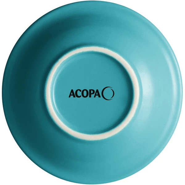 Acopa Capri 4.5 Oz. Caribbean Turquoise Stoneware Fruit Bowl / Monkey Dish - 12/Pack 3 Acopa Capri 4.5 Oz. Caribbean Turquoise Stoneware Fruit Bowl / Monkey Dish - 12/Pack - Image 3