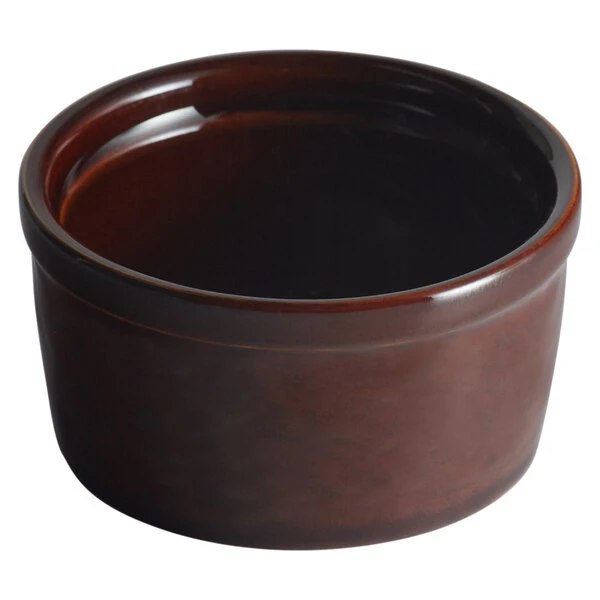 Acopa Keystone 4 Oz. Chestnut Stoneware Ramekin - 6/Case 2 Acopa Keystone 4 Oz. Chestnut Stoneware Ramekin - 6/Case - Image 2