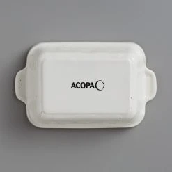 Sample - Acopa Keystone 15 Oz. Vanilla Bean Stoneware Rectangular Baker / Casserole Dish -Acopa Sales 2103635