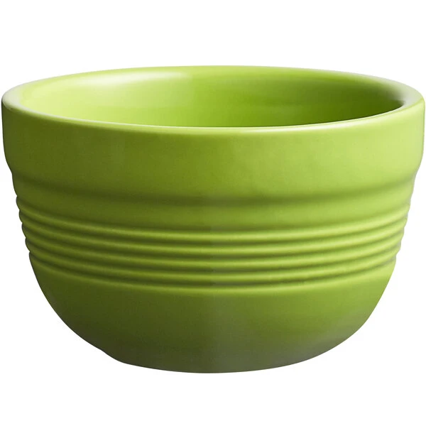 Acopa Capri 8 Oz. Bamboo Green Stoneware Bouillon - 12/Pack 2 Acopa Capri 8 Oz. Bamboo Green Stoneware Bouillon - 12/Pack - Image 2