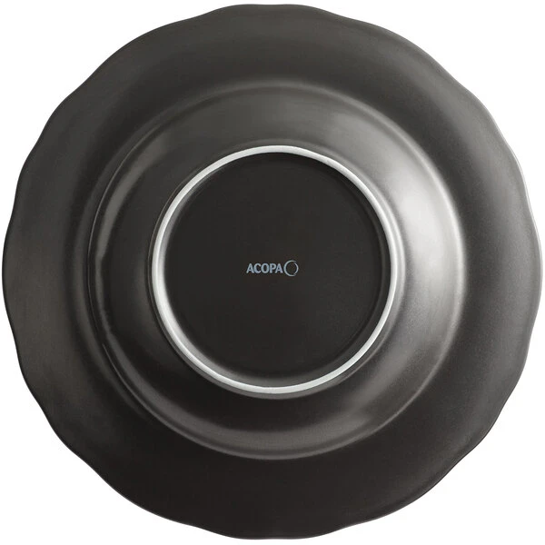 Acopa Condesa 28 Oz. Matte Finish Armor Gray Scalloped Wide Rim Porcelain Pasta Bowl - 6/Case 3 Acopa Condesa 28 Oz. Matte Finish Armor Gray Scalloped Wide Rim Porcelain Pasta Bowl - 6/Case - Image 3
