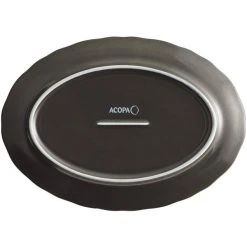 Acopa Condesa 9 3/4" X 7" Matte Finish Armor Gray Scalloped Wide Rim Porcelain Platter - 24/Case 7 Acopa Condesa 9 3/4" X 7" Matte Finish Armor Gray Scalloped Wide Rim Porcelain Platter - 24/Case -Acopa Sales 2112754