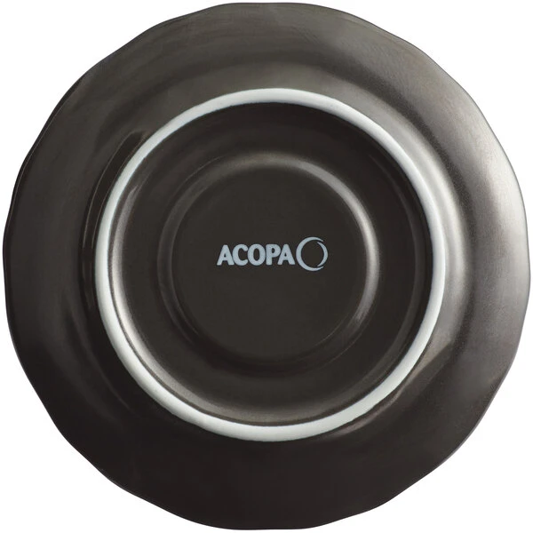 Acopa Condesa 6" Matte Finish Armor Gray Scalloped Porcelain Saucer - 36/Case 3 Acopa Condesa 6" Matte Finish Armor Gray Scalloped Porcelain Saucer - 36/Case - Image 3