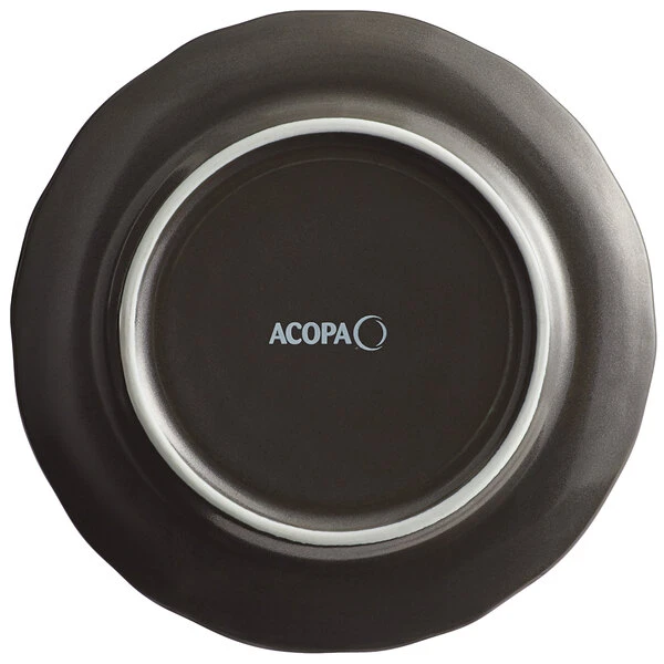 Acopa Condesa 6 1/2" Matte Finish Armor Gray Scalloped Wide Rim Porcelain Plate - 36/Case 3 Acopa Condesa 6 1/2" Matte Finish Armor Gray Scalloped Wide Rim Porcelain Plate - 36/Case - Image 3