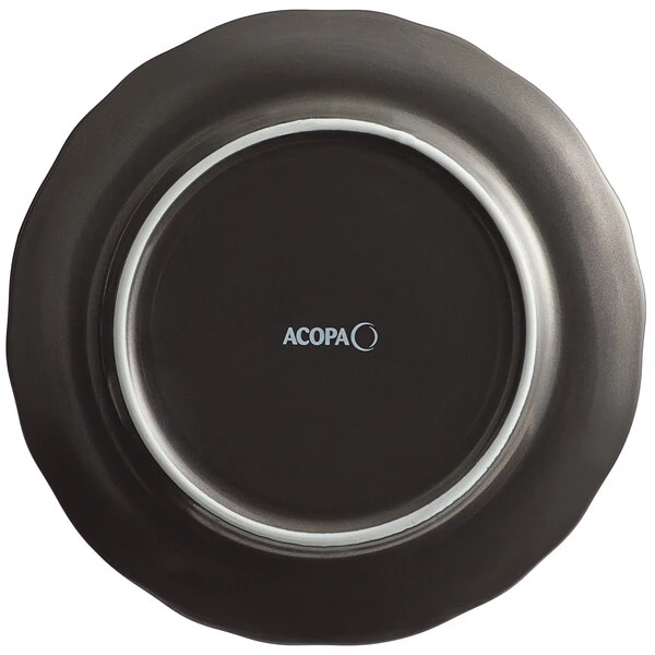 Acopa Condesa 8" Matte Finish Armor Gray Scalloped Wide Rim Porcelain Plate - 24/Case 3 Acopa Condesa 8" Matte Finish Armor Gray Scalloped Wide Rim Porcelain Plate - 24/Case - Image 3