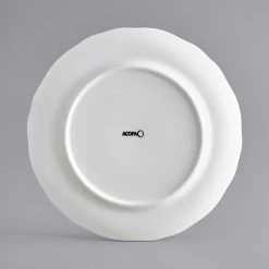 Acopa Condesa 12" Pearl White Scalloped Wide Rim Porcelain Plate - 12/Case 7 Acopa Condesa 12" Pearl White Scalloped Wide Rim Porcelain Plate - 12/Case -Acopa Sales 2113831