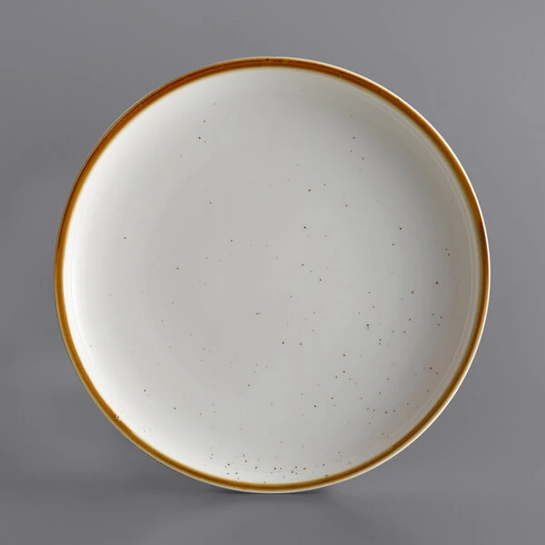 Sample - Acopa Keystone 10 1/2" Vanilla Bean Stoneware Coupe Plate 2 Sample - Acopa Keystone 10 1/2" Vanilla Bean Stoneware Coupe Plate - Image 2