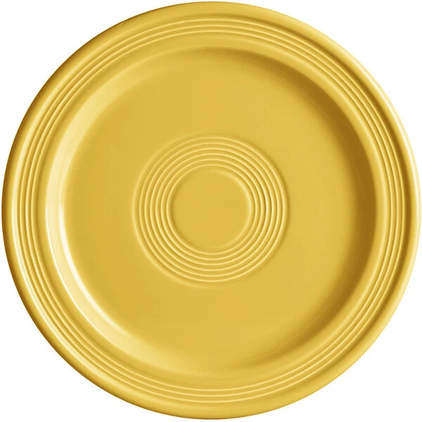 Sample - Acopa Capri 9" Citrus Yellow Stoneware Plate 2 Sample - Acopa Capri 9" Citrus Yellow Stoneware Plate - Image 2