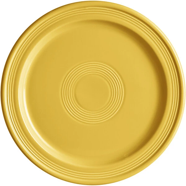 Sample - Acopa Capri 10" Citrus Yellow Stoneware Plate 2 Sample - Acopa Capri 10" Citrus Yellow Stoneware Plate - Image 2
