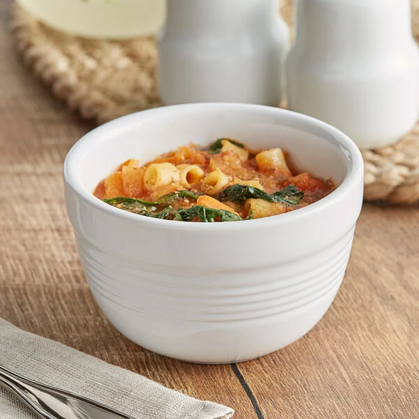 Acopa Capri 8 Oz. Coconut White Stoneware Bouillon - 36/Case 1 Acopa Capri 8 Oz. Coconut White Stoneware Bouillon - 36/Case