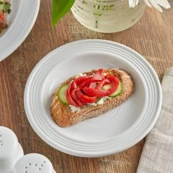 Acopa Capri 6 1/8" Coconut White Stoneware Plate - 12/Pack