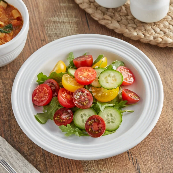 Acopa Capri 7" Coconut White Stoneware Plate - 24/Case 1 Acopa Capri 7" Coconut White Stoneware Plate - 24/Case