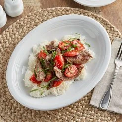 Sample - Acopa Capri 11 1/2" X 8 3/4" Coconut White Oval Stoneware Coupe Platter