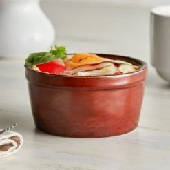 Acopa Keystone 7 Oz. Chestnut Stoneware Ramekin - 6/Case