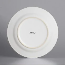 Acopa 11 1/4" Bright White Wide Rim Rolled Edge Stoneware Plate - 12/Case 5 Acopa 11 1/4" Bright White Wide Rim Rolled Edge Stoneware Plate - 12/Case -Acopa Sales 2142167