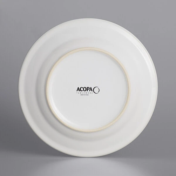 Acopa 8 1/4" Bright White Wide Rim Rolled Edge Stoneware Plate - 36/Case 3 Acopa 8 1/4" Bright White Wide Rim Rolled Edge Stoneware Plate - 36/Case - Image 3