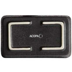 Acopa Heika 1 Oz. Black Matte Textured Rectangular 2-Compartment Stoneware Sauce Dish - 12/Case -Acopa Sales 2161324