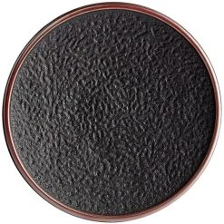 Alternative view of Acopa Heika 11" Black Matte Textured Coupe Stoneware Plate - 12/Case
