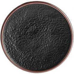 Alternative view of Acopa Heika 7 11/16" Black Matte Textured Coupe Stoneware Plate - 12/Case