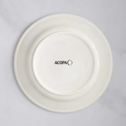 Acopa 9" Ivory (American White) Stoneware Wide Rim Plate With Blue Bands - 24/Case 6 Acopa 9" Ivory (American White) Stoneware Wide Rim Plate With Blue Bands - 24/Case -Acopa Sales 2164618
