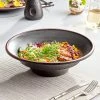 Acopa Heika 70 Oz. Black Matte Textured Wide Rim Stoneware Pasta Bowl - 6/Case